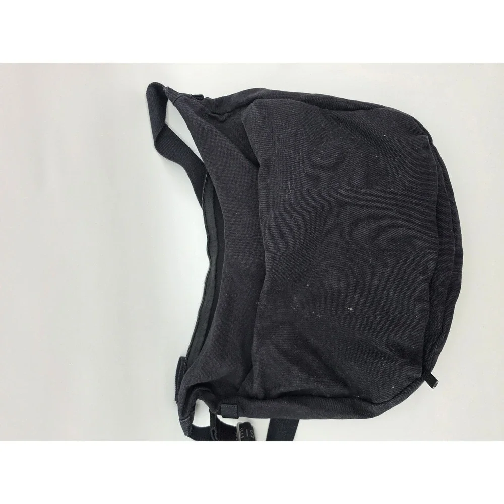 BÉIS The Carryall Crossbody Bag Black Cotton Canvas Crescent Shoulder Bag